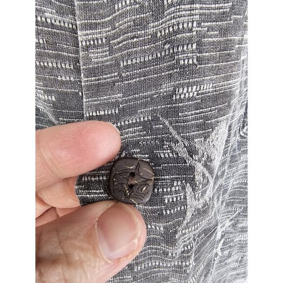 Bermuda Bay Fishing Theme Men's Shirt GRAY Size L 100% Silk - Picture 10 of 12